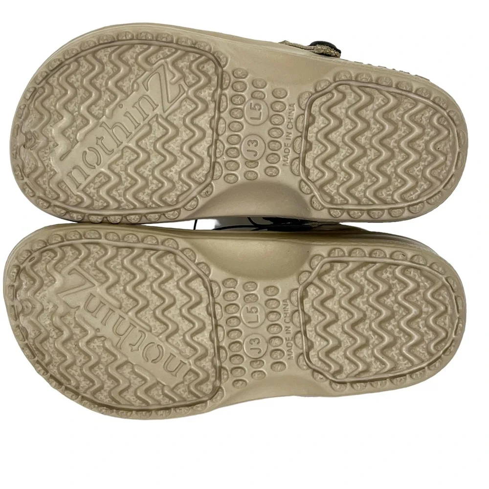NothinZ Youth Clogs Light Tan Water Shoes Crocs Alternative Sling Back